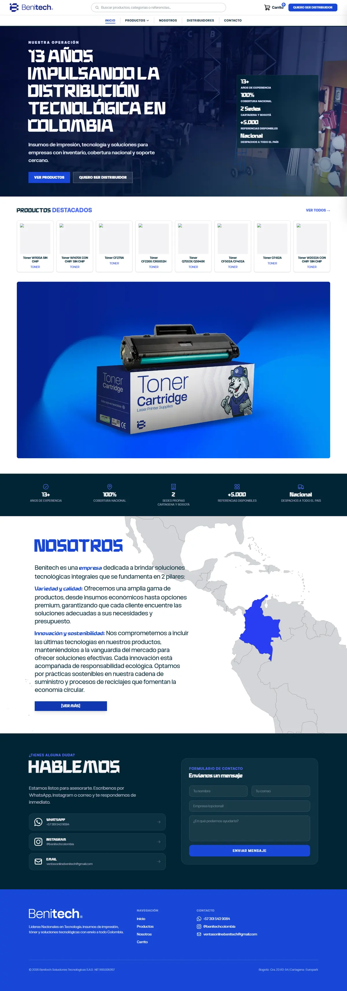 Página de inicio completa de Benitech