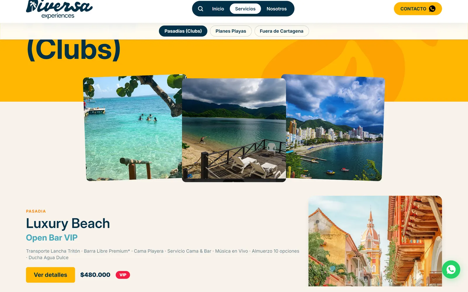 Diversa Experiences: pantalla 2