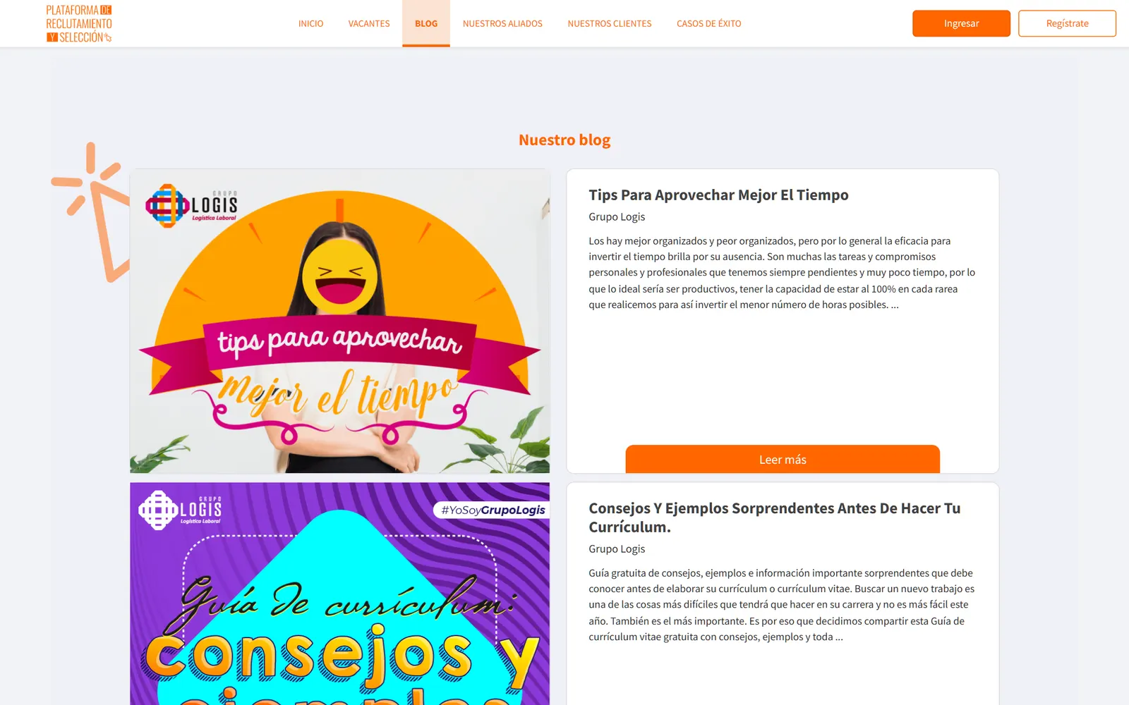 Empleo Grupologis: pantalla 5
