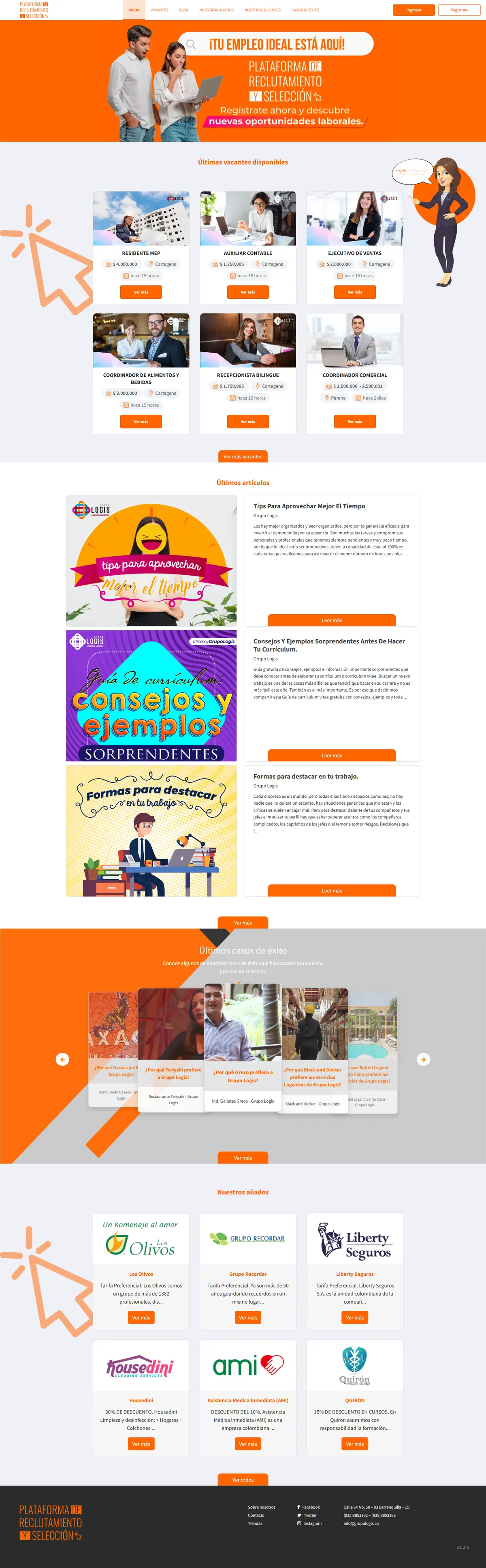 Página de inicio completa de Empleo Grupologis