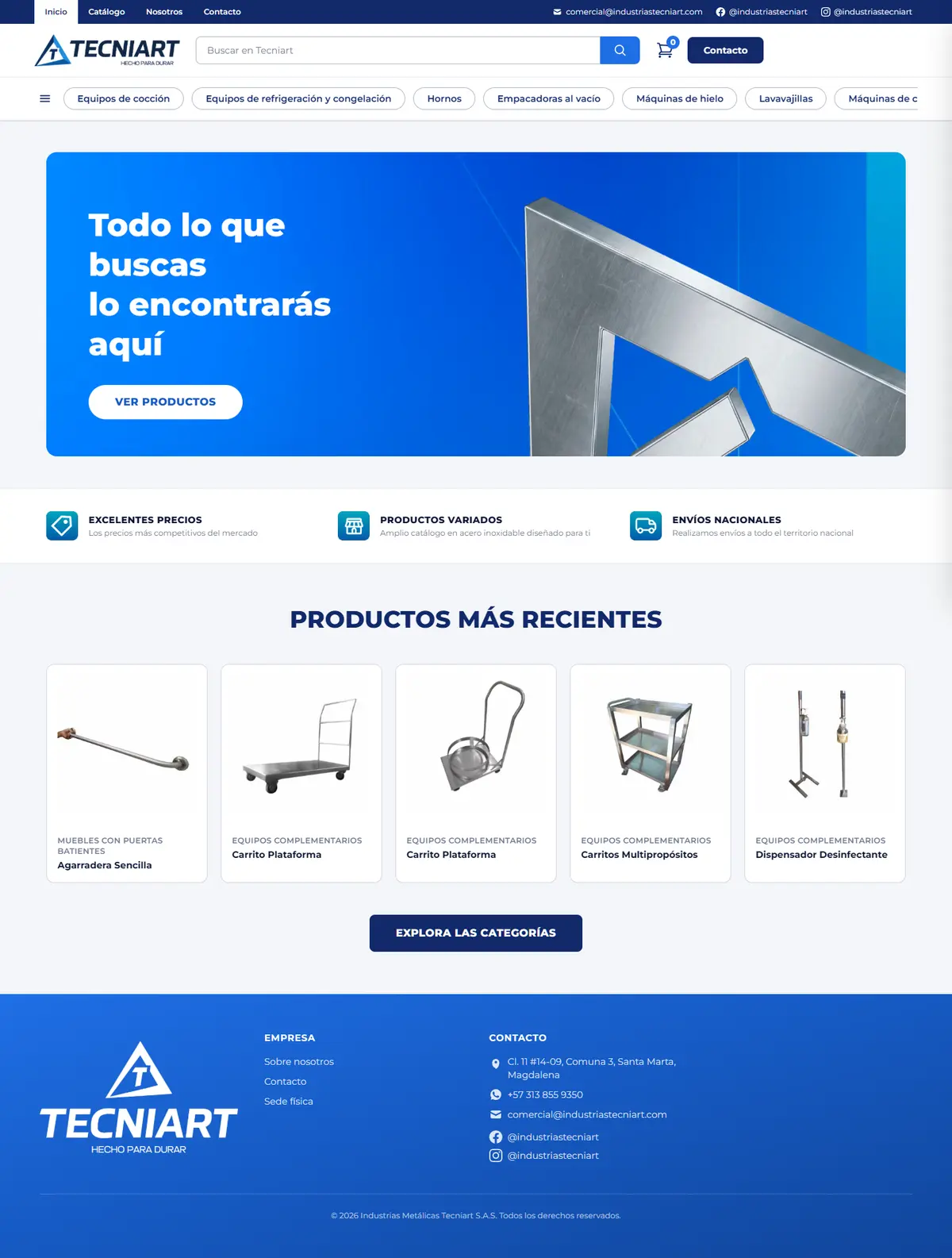 Página de inicio completa de Tecniart